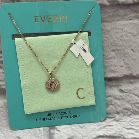 Gold & cubic zirconia Initial “C” necklace - Picture 2 of 4